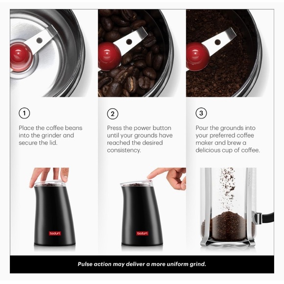 Bodum C-Mill Electric Blade Coffee & Spice Grinder, Stainless Steel Blade, Black - Picture 16 of 16